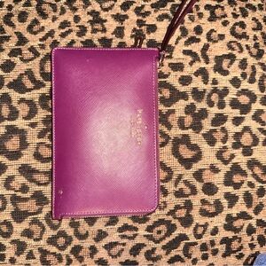 Purple Leather Wristlet Wallet - Kate Spade